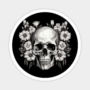 Skull with flowers Magnet